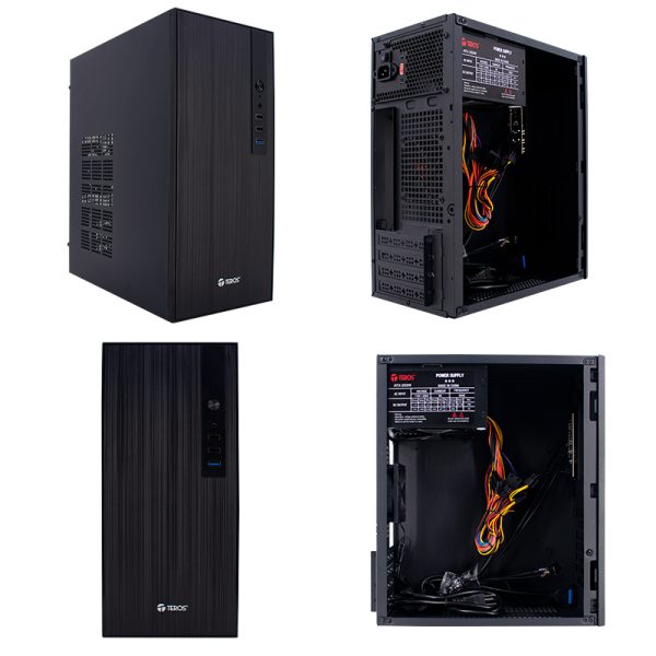 Case TEROS TE-1034S, Mini Tower ATX, 250 W, USB 3.0 / 2.0, audio HD, negro
