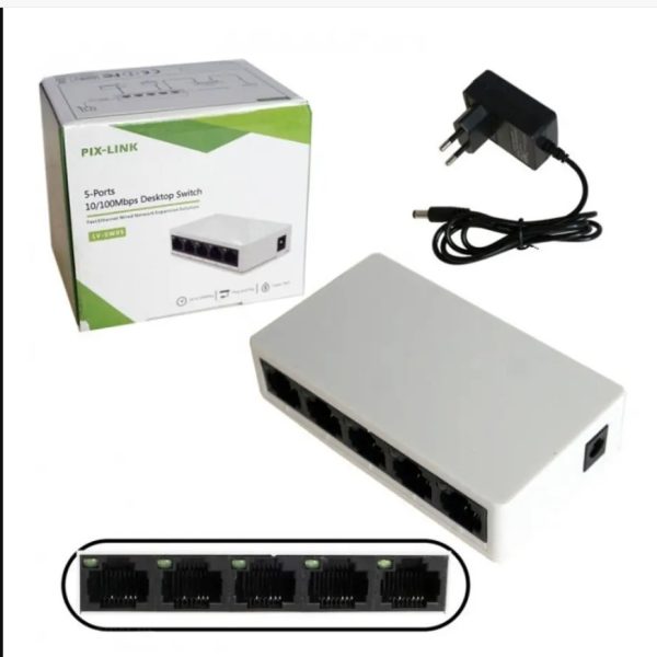 Switch Ethernet pix-link, miniconmutador de red, LV-SW05, 10/100Mbps